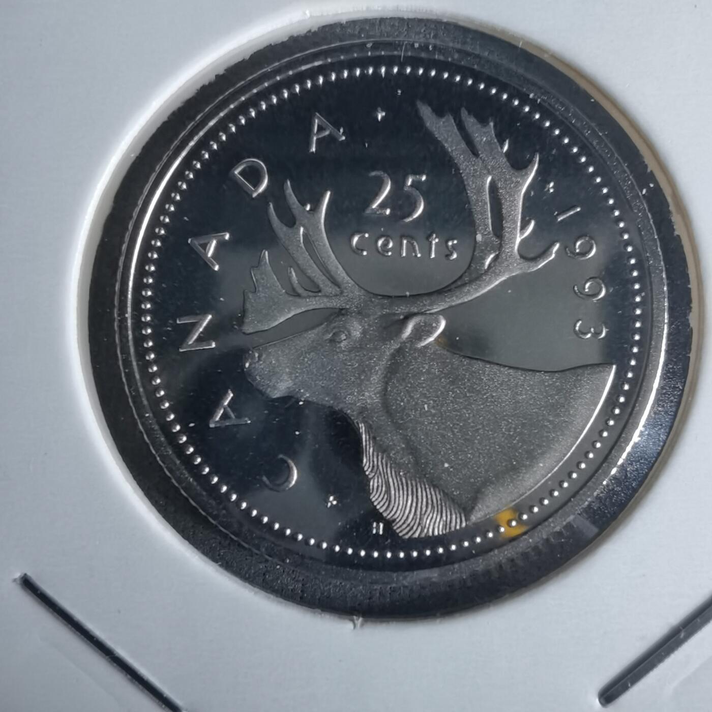 沼泽如烟--第990场 加拿大1993年25分精制币