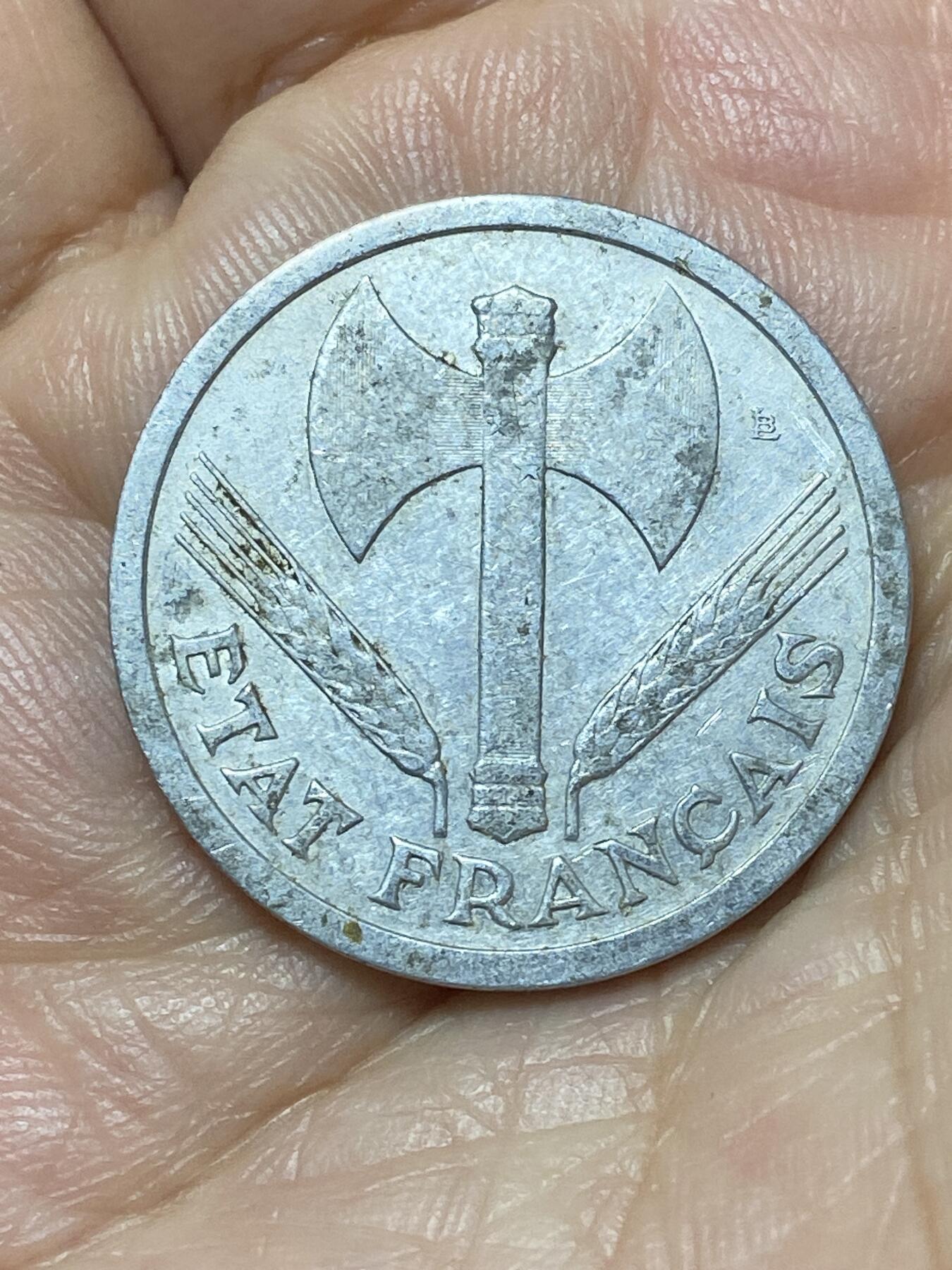 2026年第二十二场(总第一百九十一场）外国好品散币场(免佣金) 法国1943年2法郎(维希傀儡政府时期)