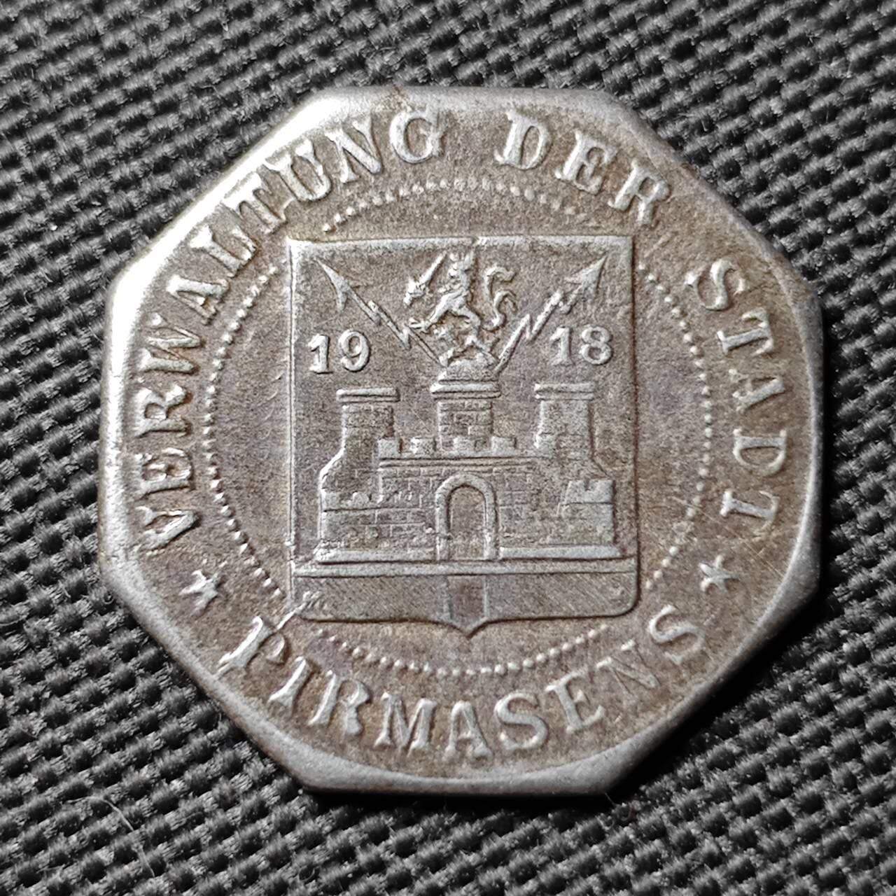 KK钱币收藏小铺  第397期 百期特怕（四拍之一） 2月预留时间 周末发货 1918 德紧Pirmasens10芬尼铁币