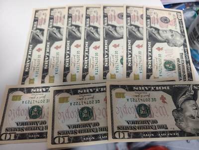 春节钱币瓷器清货捡漏拍场 - 美国2021年10元纸币 全新UNC 连号10张 21-30