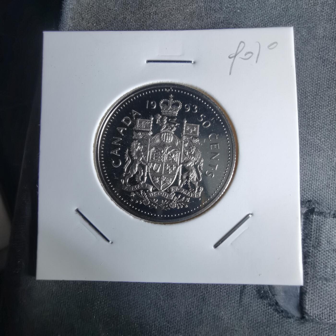 沼泽如烟--第990场 加拿大1993年50分精制币