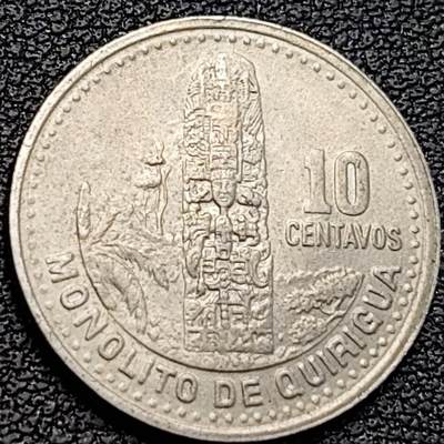 泉币菌-第189场- 情人节快乐 精品福利场 拍品较多 请提前出价（年后发货） - 原光美品 玛雅巨石柱 危地马拉10分 镍币 21.0毫米 2.42克