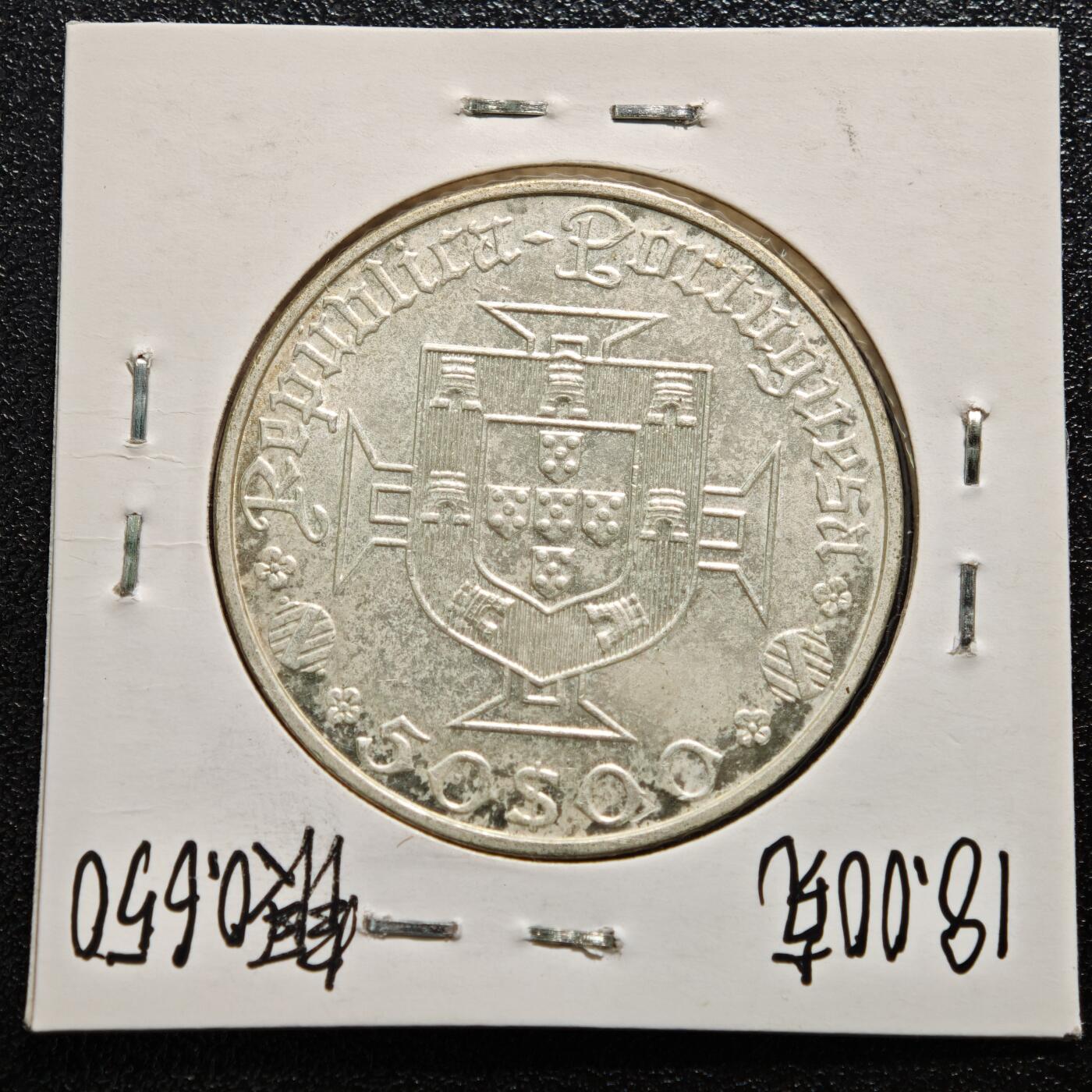 【德藏】世界币章拍卖第165期（拍品征集中~欢迎藏友联系） 老藏家集藏系列之- 1969年 葡萄牙探险家瓦斯科·达·伽马50埃斯库多纪念银币 直径约：34mm；重约：18g 入册20余年·附有当年购入价