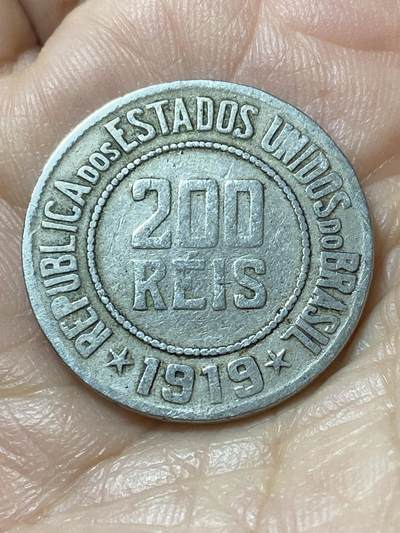 2026年第二十二场(总第一百九十一场）外国好品散币场(免佣金) - 巴西🇧🇷1919年200瑞斯(共和国时期第三版)