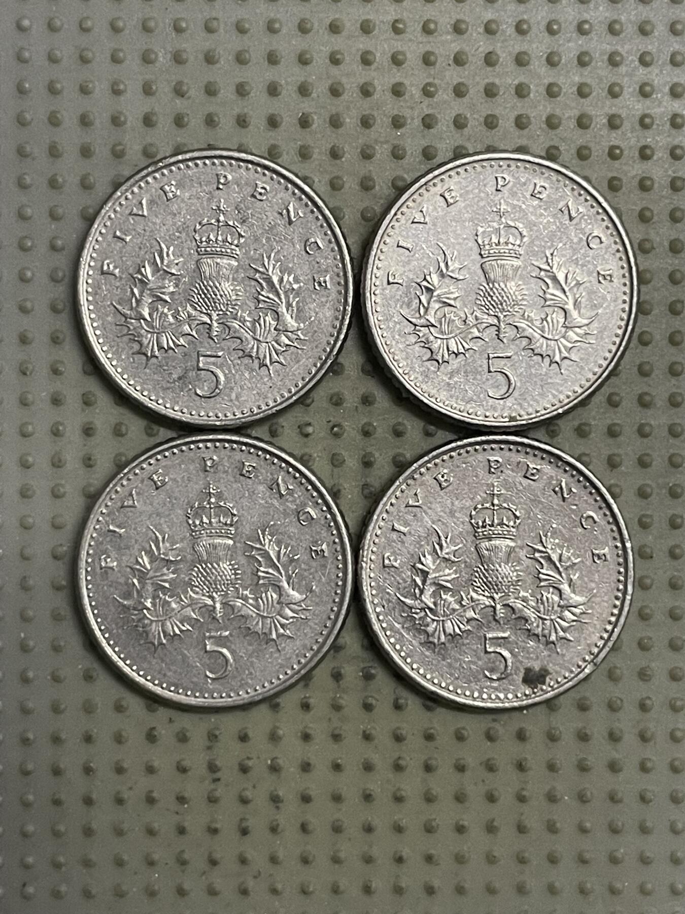 2026年第25场各国散币拍卖（总第175场）年前发货截止到11号 英国5便士小版4枚