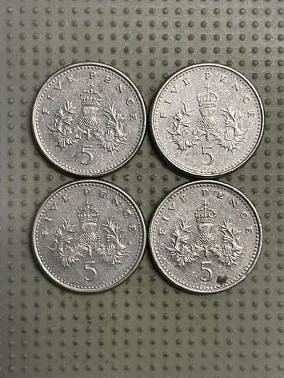 2026年第25场各国散币拍卖（总第175场）年前发货截止到11号 - 英国5便士小版4枚