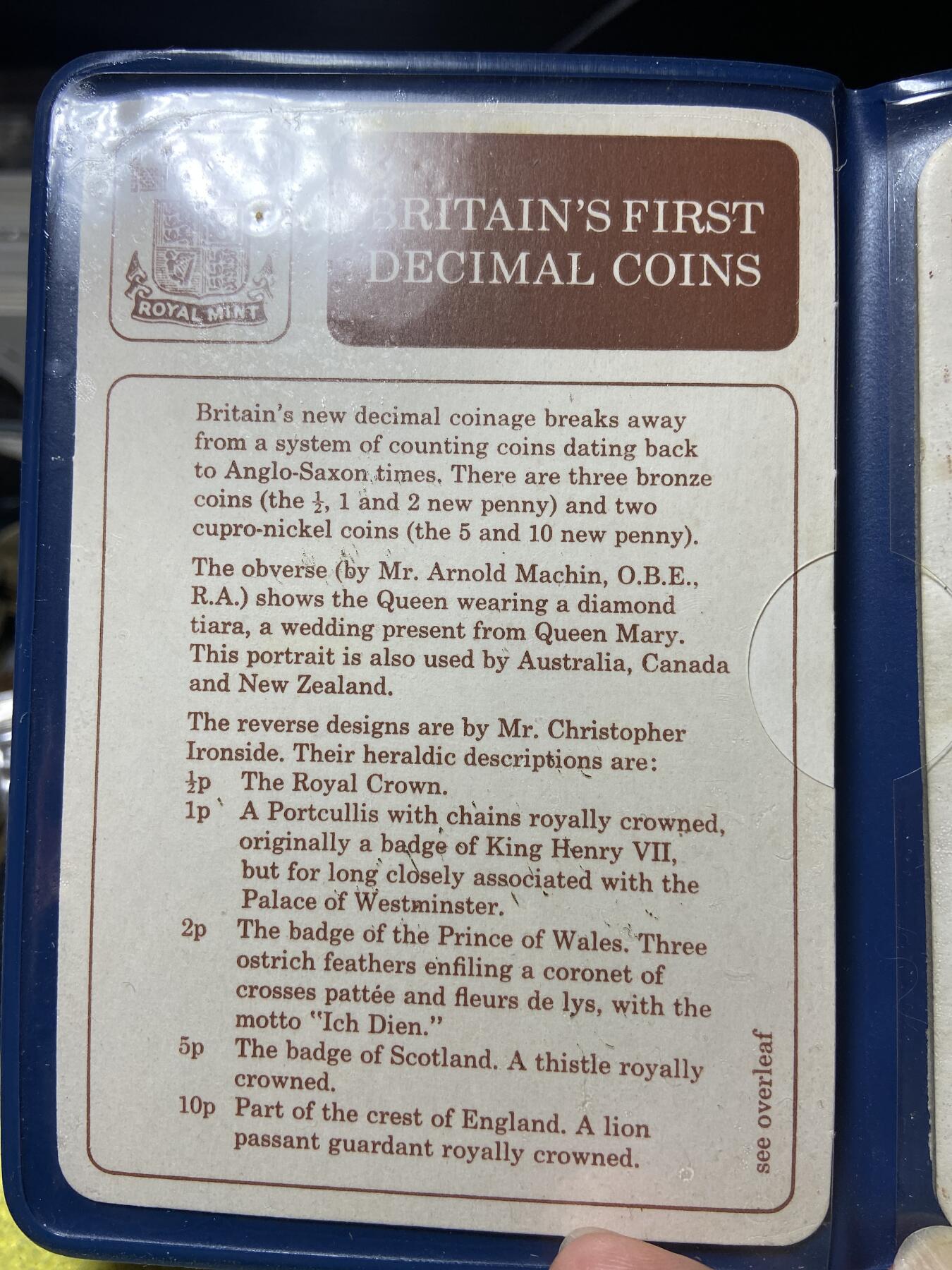 2026年第二十二场(总第一百九十一场）外国好品散币场(免佣金) 英国🇬🇧十进制第一版首发年原册套币5枚