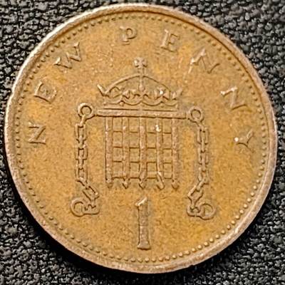 泉币菌-第188场- 迎情人节专场 本场拍品多 请提前出价（本周五和之前拍的 2月14日发货） - 英国1971年1便士紫铜币 威斯敏斯特宫徽章 20.3mm