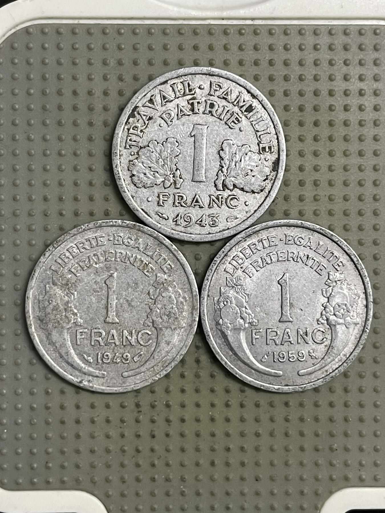 2026年第25场各国散币拍卖（总第175场）年前发货截止到11号 法国1法郎3枚