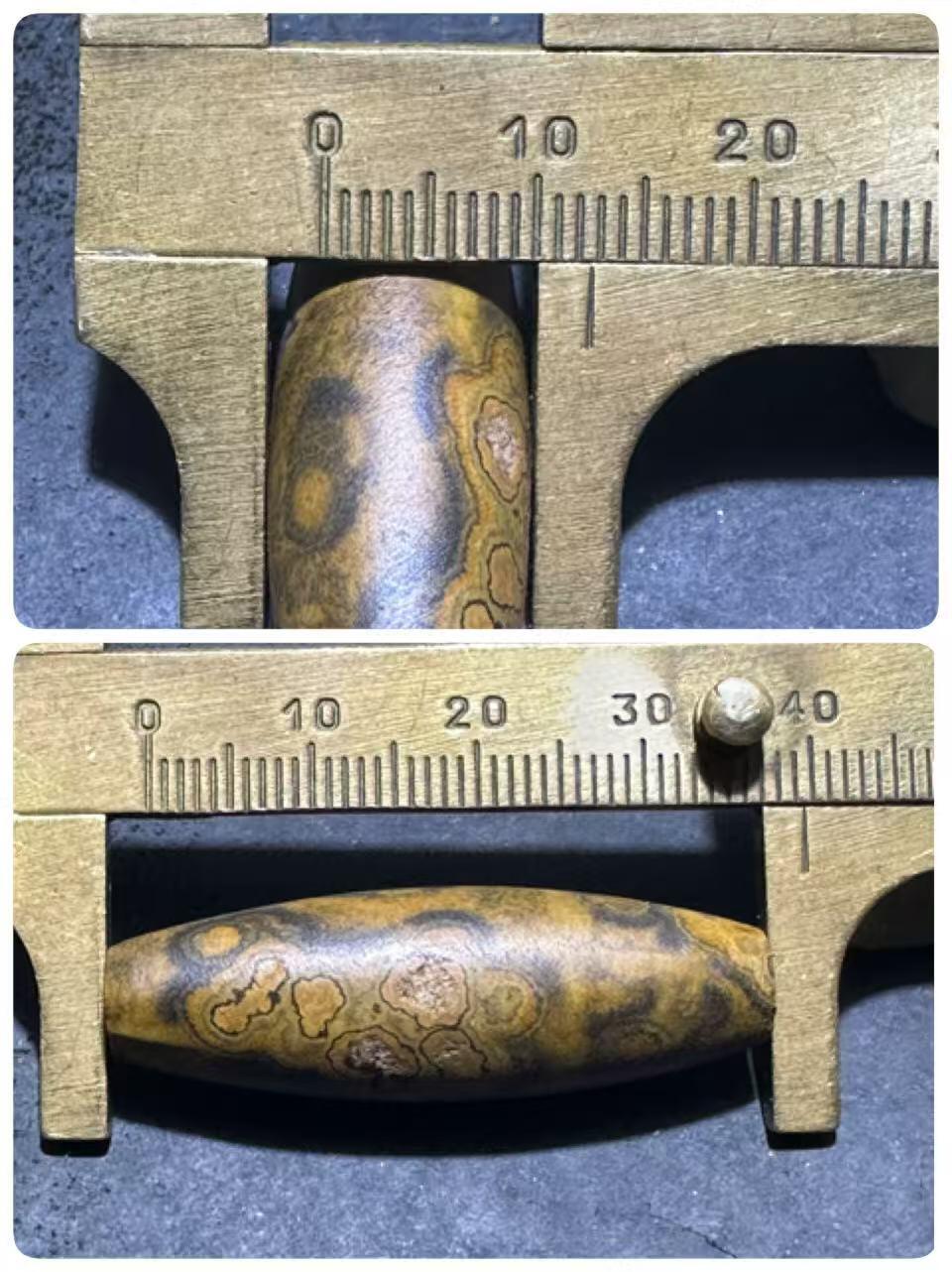 亚光蓝玉髓原皮天眼纹九眼页岩天珠一颗