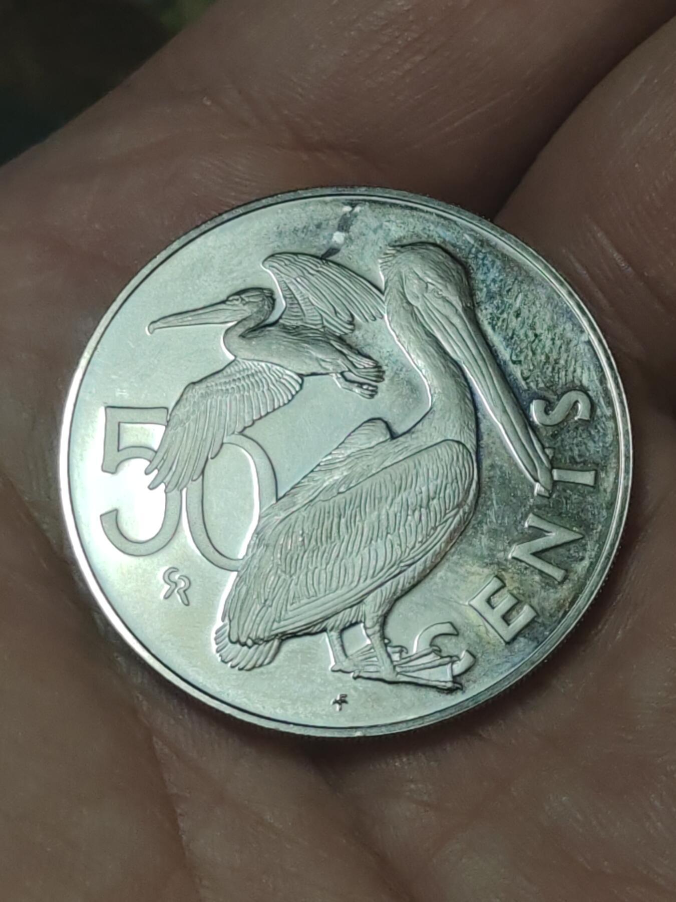 2026年第二十二场(总第一百九十一场）外国好品散币场(免佣金) Proof精制币–英属维尔京群岛🇻🇬1973年50分(伊丽莎白二世中年花冠)