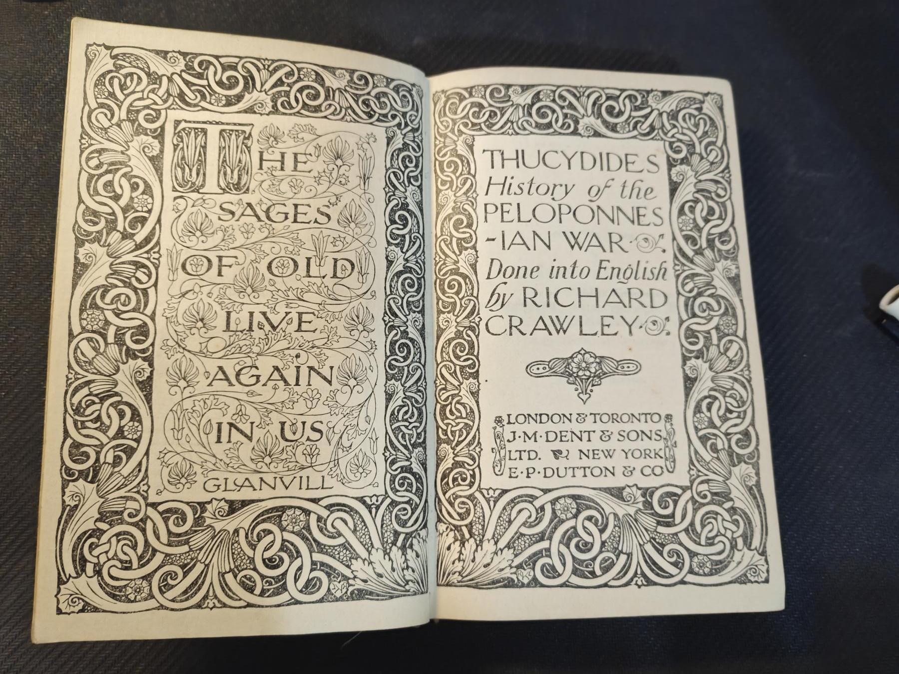 （450件拍品！制服徽章盛宴）罗岚⭐爱藏⭐年前甄选大拍场-店主清仓处理-分享拍场额外现金红包（实体经营） 原国立中央大学外文系教授卡斯卡特旧藏，1929年印刷的History of the PELOPONNESIAN WAR. Done into English by RICHARD CRAWLEY.  （《伯罗奔尼撒战争史》，理查德·克劳利 英译），印有国立中央大学外国语文研究所藏书章，内容附图多
