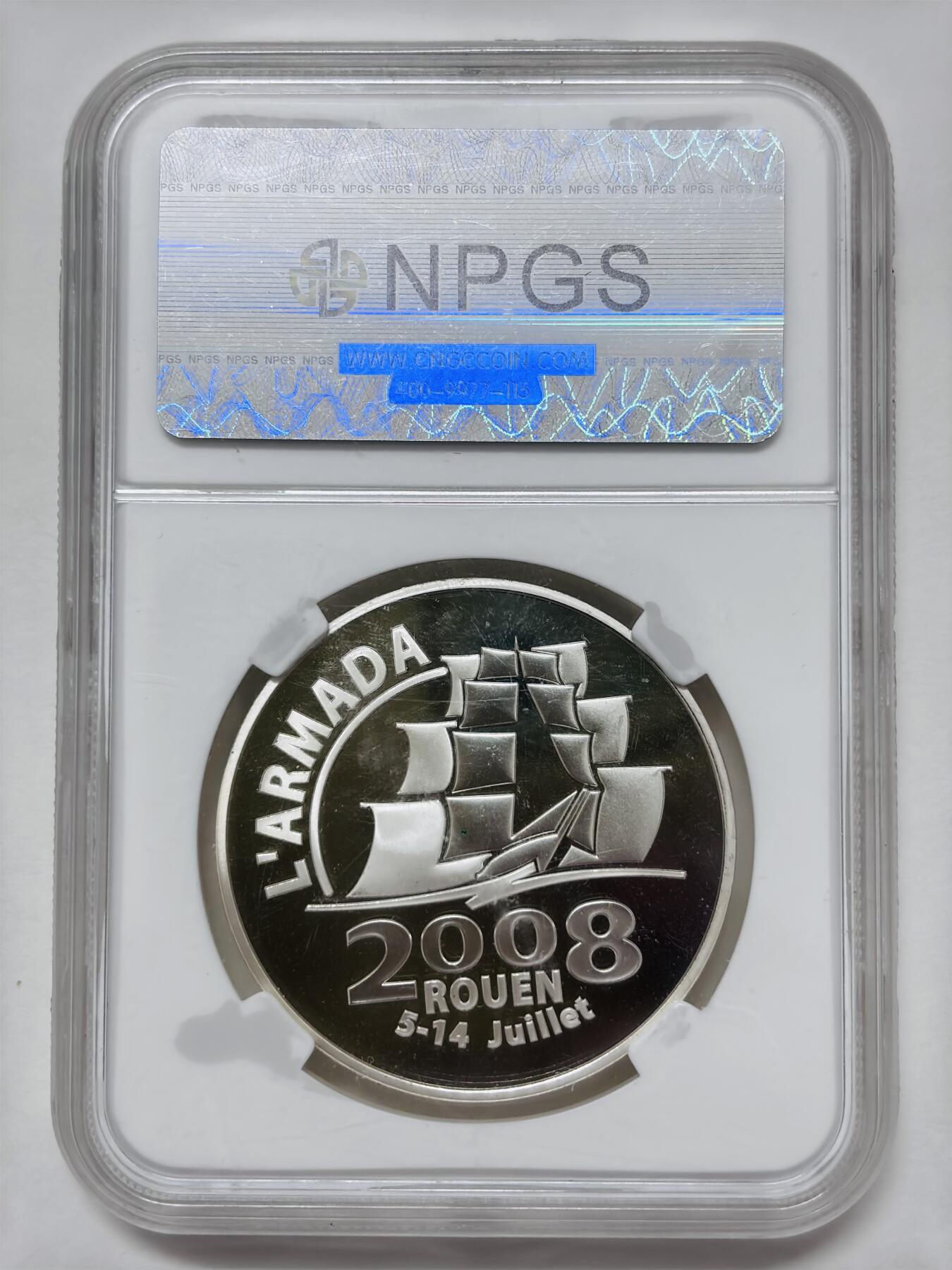 【金马踏春，泉马奔腾】2026 年新年贺岁场，（定于年初五接财神截拍）祝各位老板马到成功，马上有钱，愿岁岁平安喜乐顺遂 NPGS 评级 PF69 亚军分 2008 年法国 1-1/2 欧元精制纪念银币，22.2 克 900 银