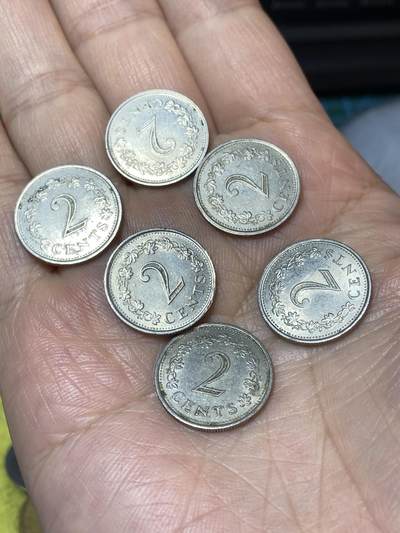 2026年第二十二场(总第一百九十一场）外国好品散币场(免佣金) - 马耳他🇲🇹1972年2分6枚(第一套流通硬币首发年)