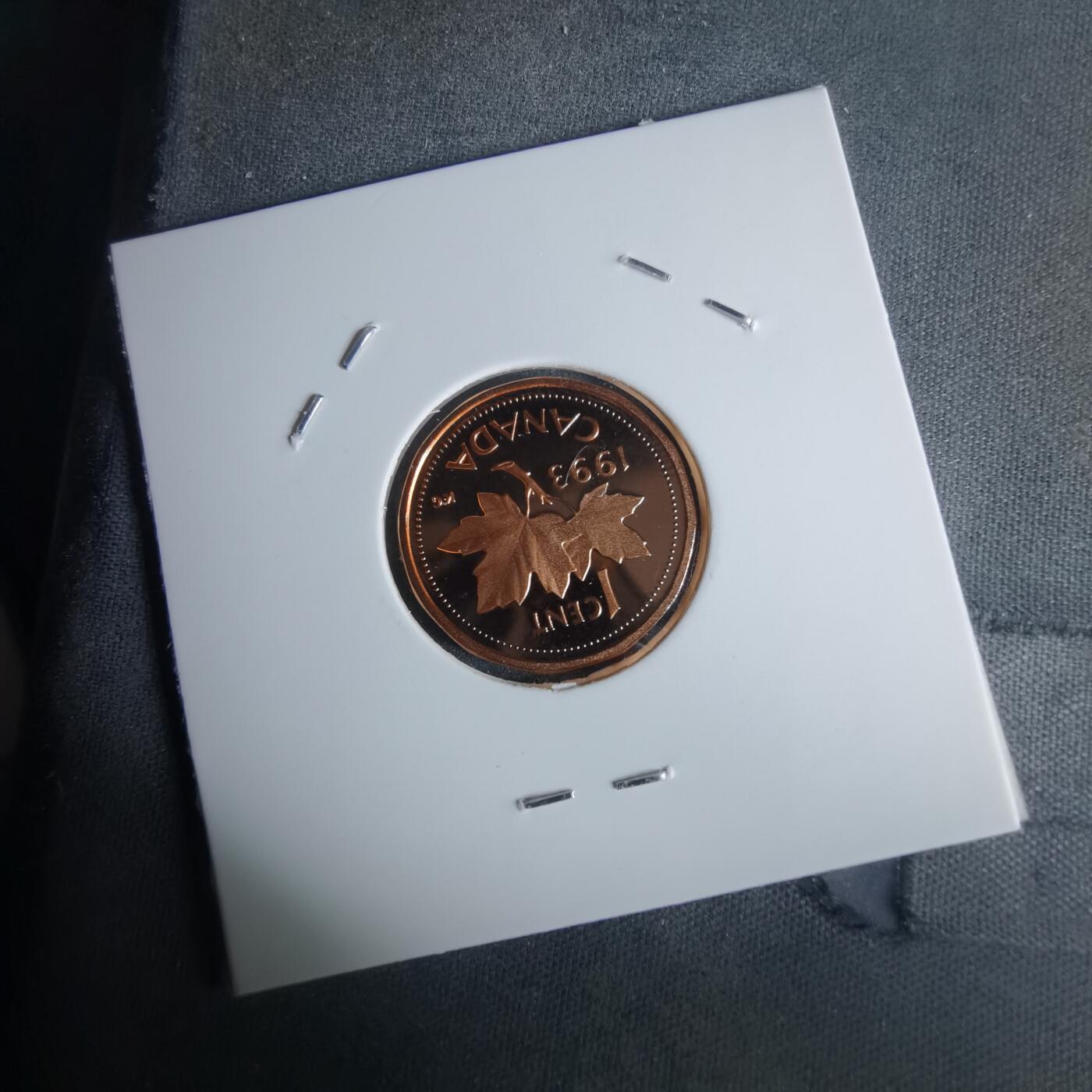 沼泽如烟--第990场 加拿大1993年1分精制币