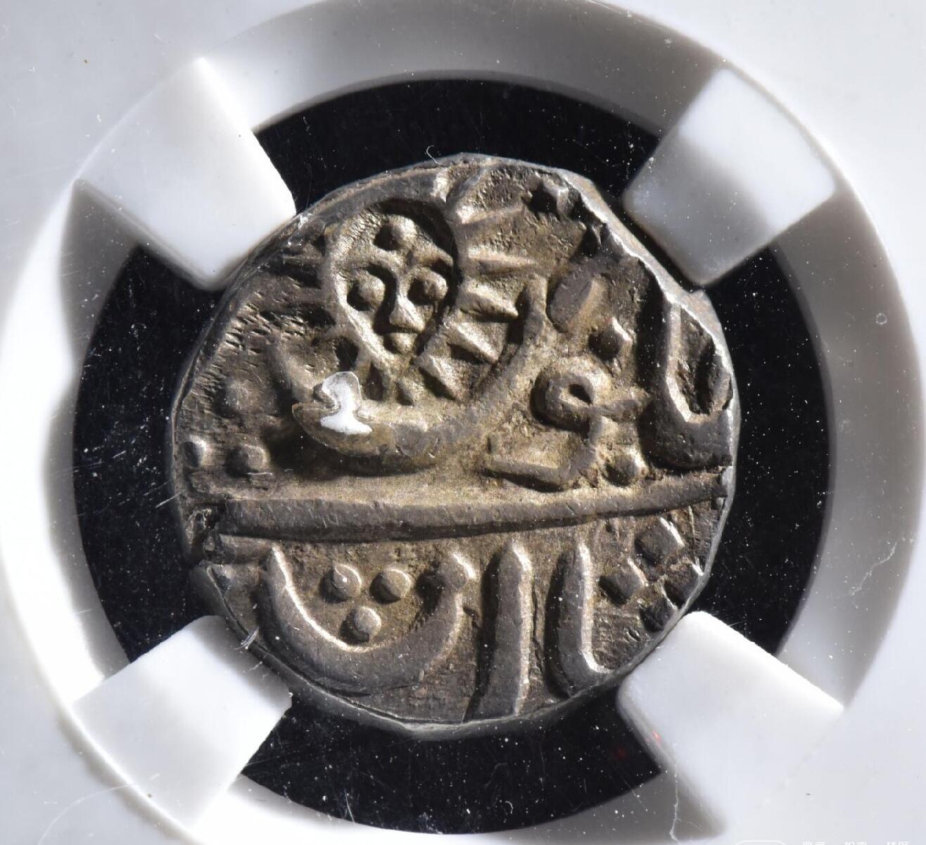 古印度土邦“太阳脸”银币  印多尔邦 1844-1856年1卢比银币