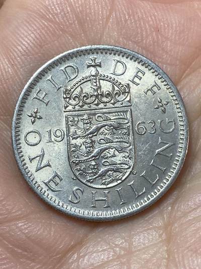 2026年第二十二场(总第一百九十一场）外国好品散币场(免佣金) - 英国🇬🇧1963年1先令(伊丽莎白二世青年桂冠第二版，英格兰盾徽版)