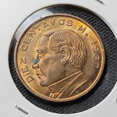 KK钱币收藏小铺  第395期  2月预留时间 周末发货 -  1967墨西哥10分铜币