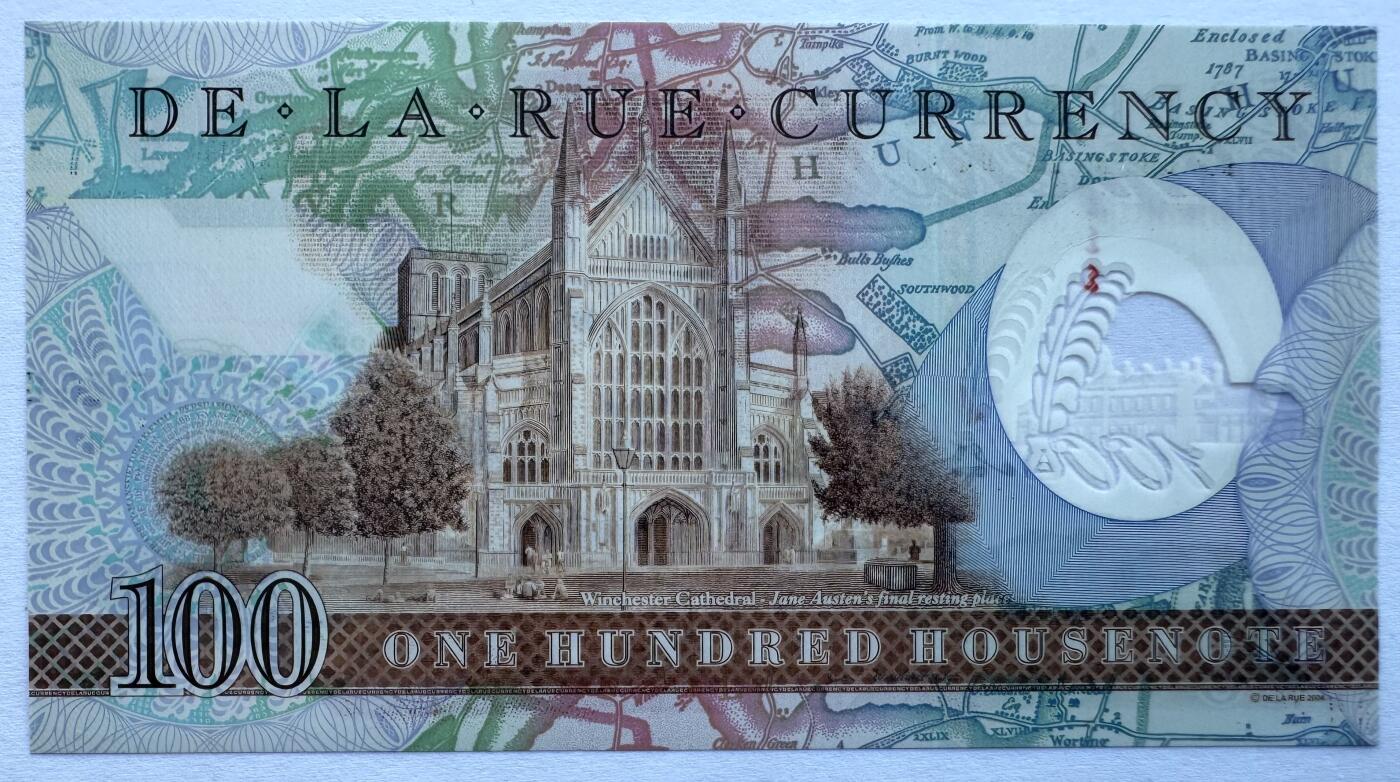 2026第3场（总第230期）：精品测试钞、外钞综合场 版三/豹子号444 德纳罗DLR “简奥斯汀”横竖双号码塑料测试钞UNC（TDLR-414）右