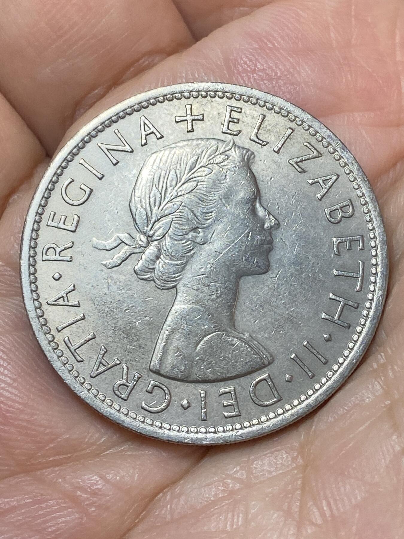 2026年第二十二场(总第一百九十一场）外国好品散币场(免佣金) 英国🇬🇧1960年半克朗(伊丽莎白二世青年桂冠第二版)