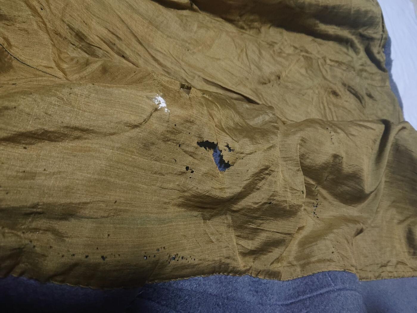 【第伍場】近代勋奖章徽章服饰杂项专场 驻朝鲜？苏式？高阶军官柞蚕丝衬 灰呢大衣 肩宽约53cm、袖长约60cm