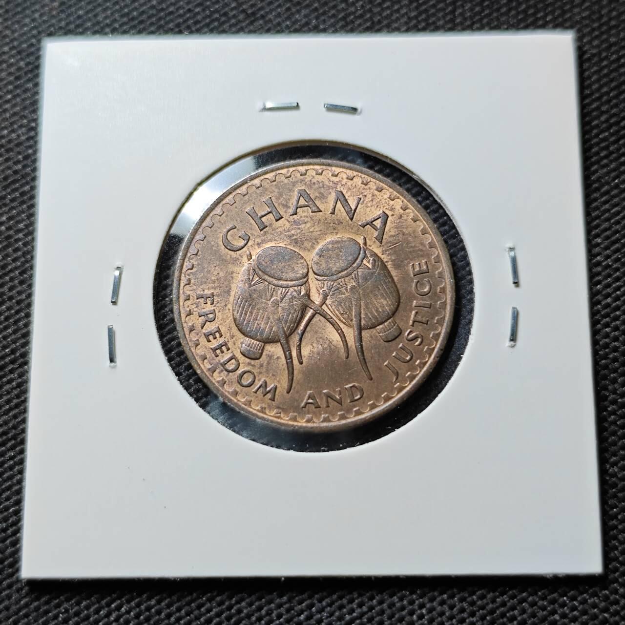 KK钱币收藏小铺  第395期  2月预留时间 周末发货 1967加纳1比塞瓦 