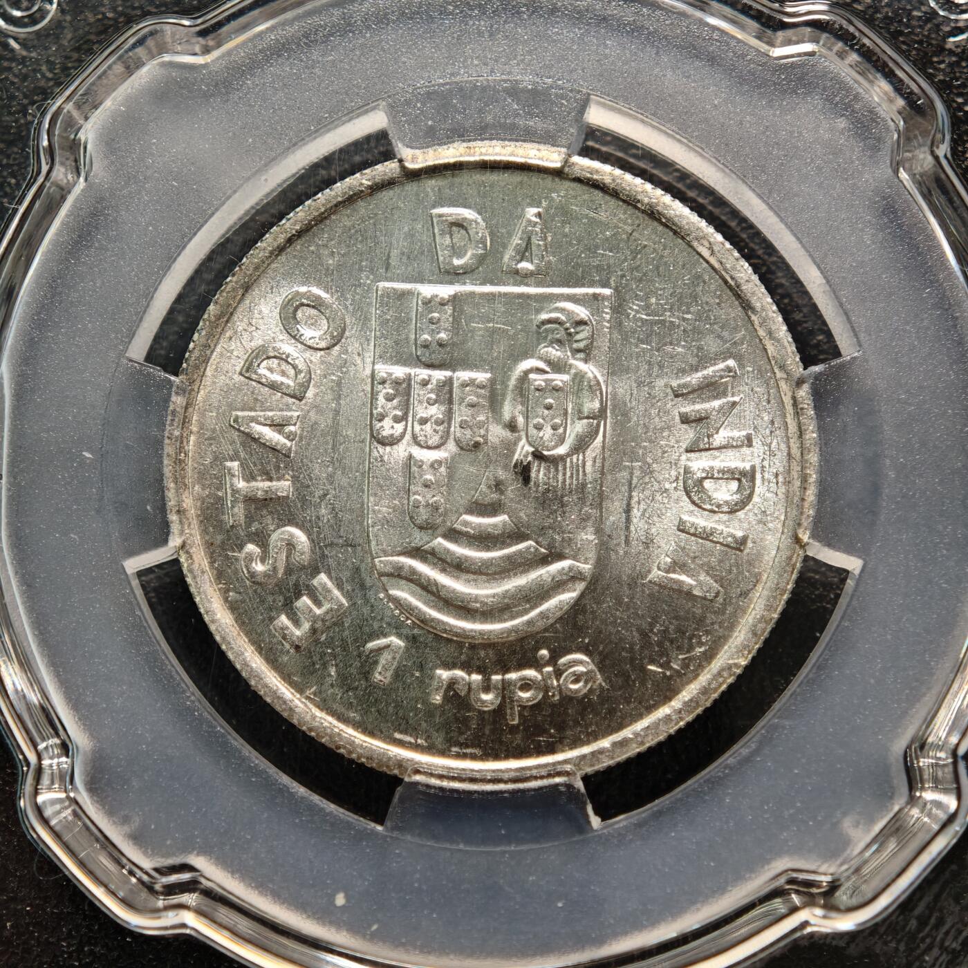 【德藏】世界币章拍卖第165期（拍品征集中~欢迎藏友联系） 1935年 葡属印度1卢比银币 信泰 MS63