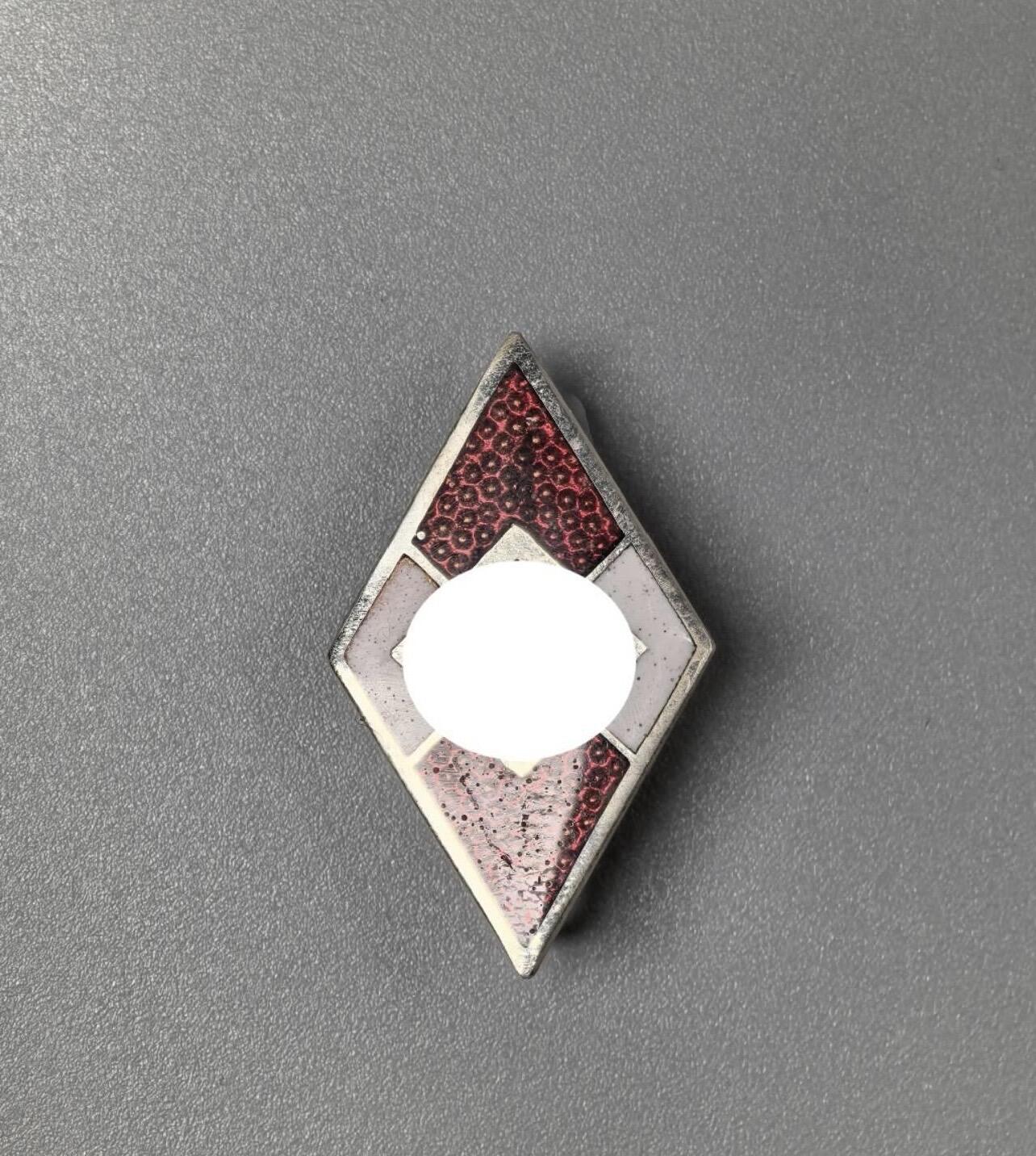 杂勋专场 德国德三HJ青年团徽章，铜镀银珐琅，珐琅完整，背打M1/159标