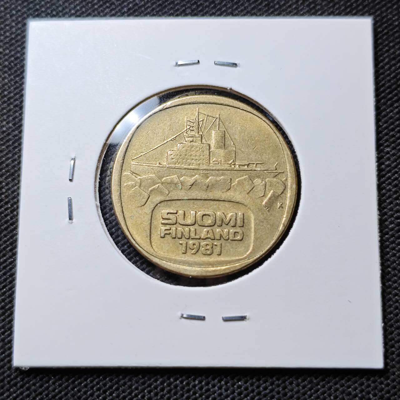 KK钱币收藏小铺  第395期  2月预留时间 周末发货  1981芬兰5马克破冰船
