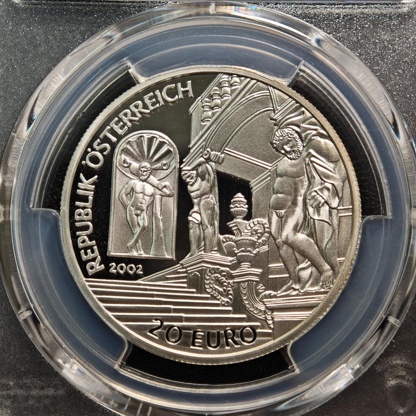 【德藏】世界币章拍卖第165期（拍品征集中~欢迎藏友联系） 2002年 奥地利巴洛克时期-尤金王子20欧精制纪念银币 PCGS PR69DCAM（900银 18g）