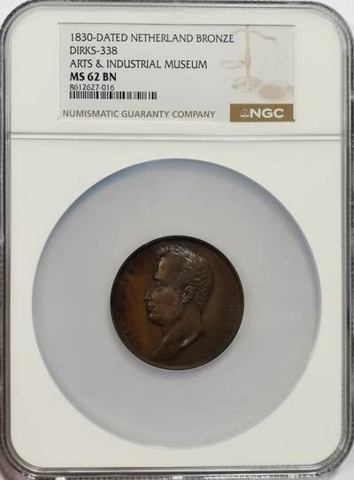 博洋堂蛇年收官专场暨第161期（全场包邮） - NGC MS62BN 荷兰1830年艺术与工业博物馆纪念大铜章