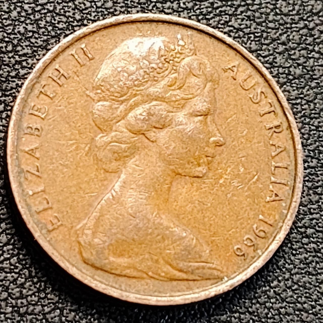 泉币菌-第186场- 小年快乐 精品福利场（本周五和之前的 2月14日发货） 美品 1966年 英属澳大利亚2分铜币 伞蜥蜴斗篷蜥 21.5mm