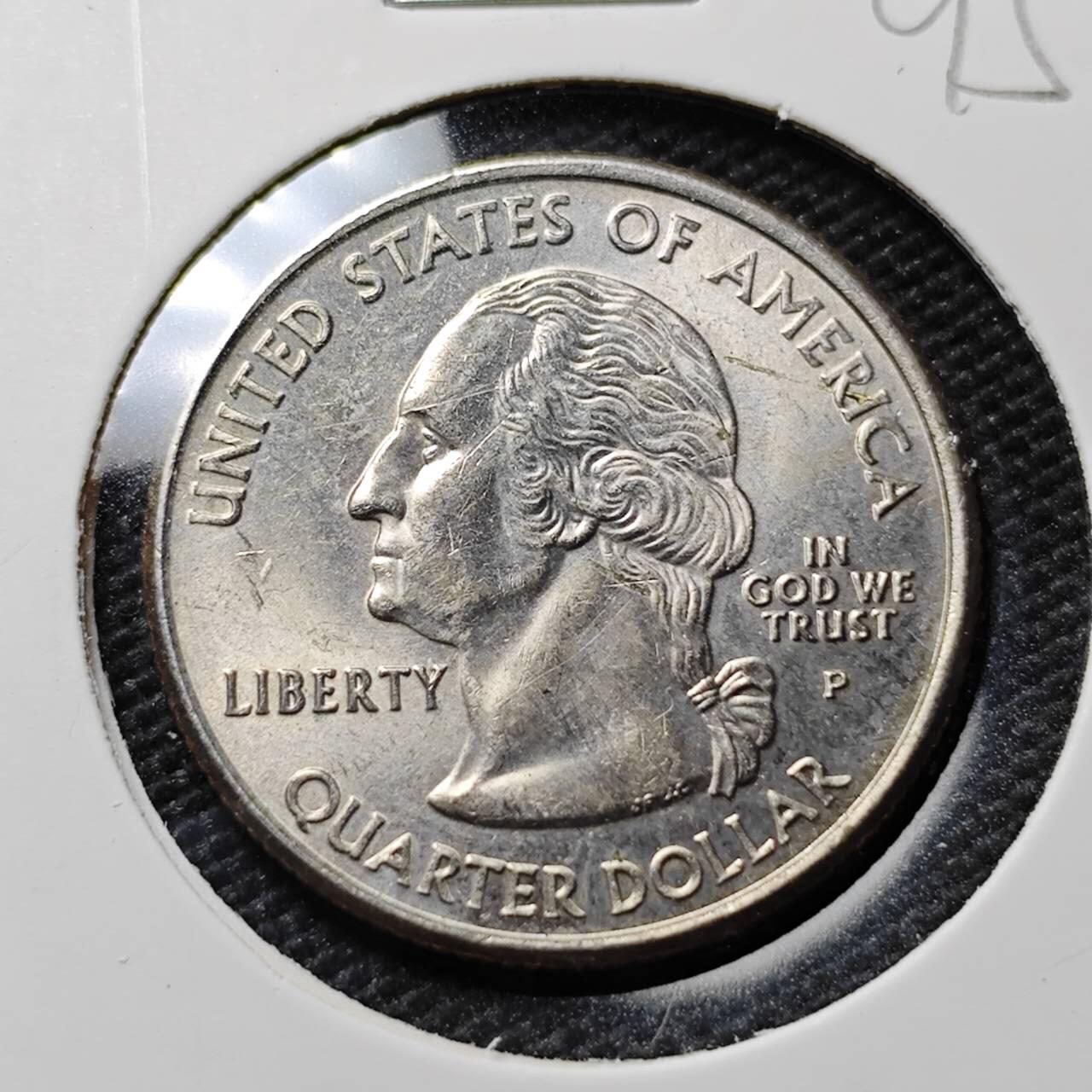 KK钱币收藏小铺  第395期  2月预留时间 周末发货 2001美国25美分 纪念币