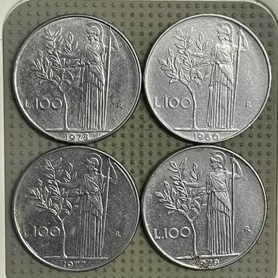 2026年第25场各国散币拍卖（总第175场）年前发货截止到11号 - 意大利100里拉4枚