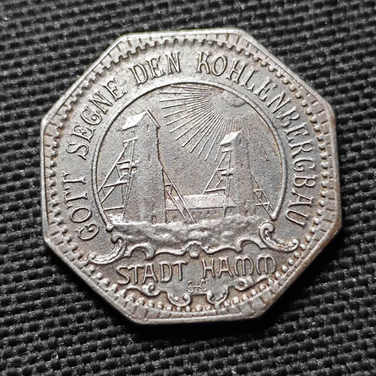 KK钱币收藏小铺  第397期 百期特怕（四拍之一） 2月预留时间 周末发货 1919 德紧哈姆市 10芬尼铁币 