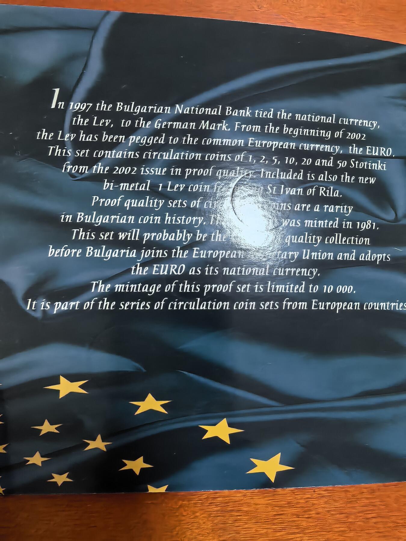 长老汇蛇年精选第九十九场拍卖 2002保加利亚7枚精制币套装，含方形银章1枚，1万套，卡装，克书唯一一套保加利亚欧元前精制币套装，ebay1000元