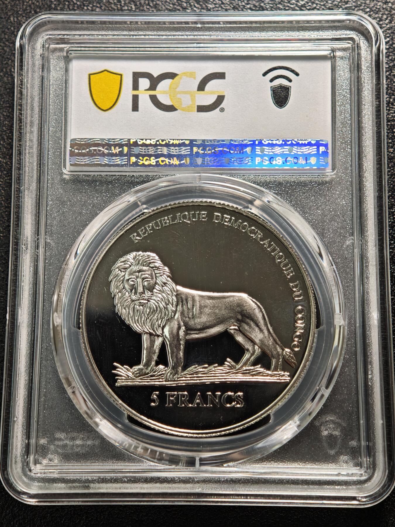 【德藏】世界币章拍卖第165期（拍品征集中~欢迎藏友联系） 2006年 刚果瑞士护卫队5法郎精制纪念镍币 PCGS PR67DCAM
