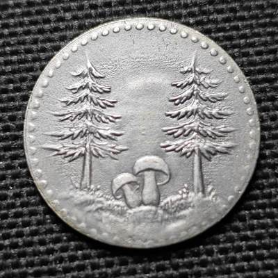 KK钱币收藏小铺  第397期 百期特怕（四拍之一） 2月预留时间 周末发货 - 1918 德紧Schönwald 5芬尼铁币 云杉蘑菇