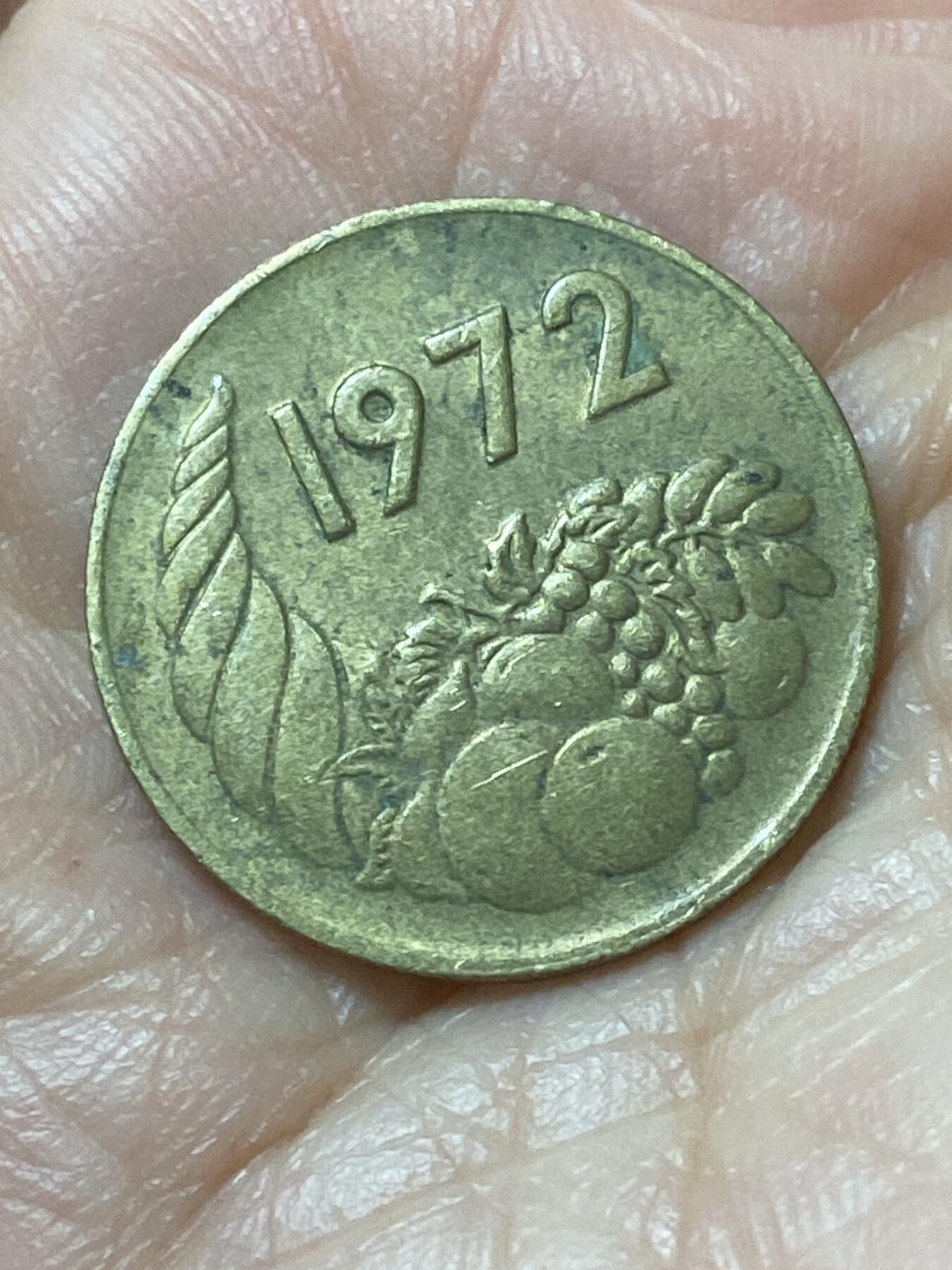 2026年第二十二场(总第一百九十一场）外国好品散币场(免佣金) 阿尔及利亚🇩🇿1972年20分(独立后第二套，FAO农业革命纪念流通硬币)