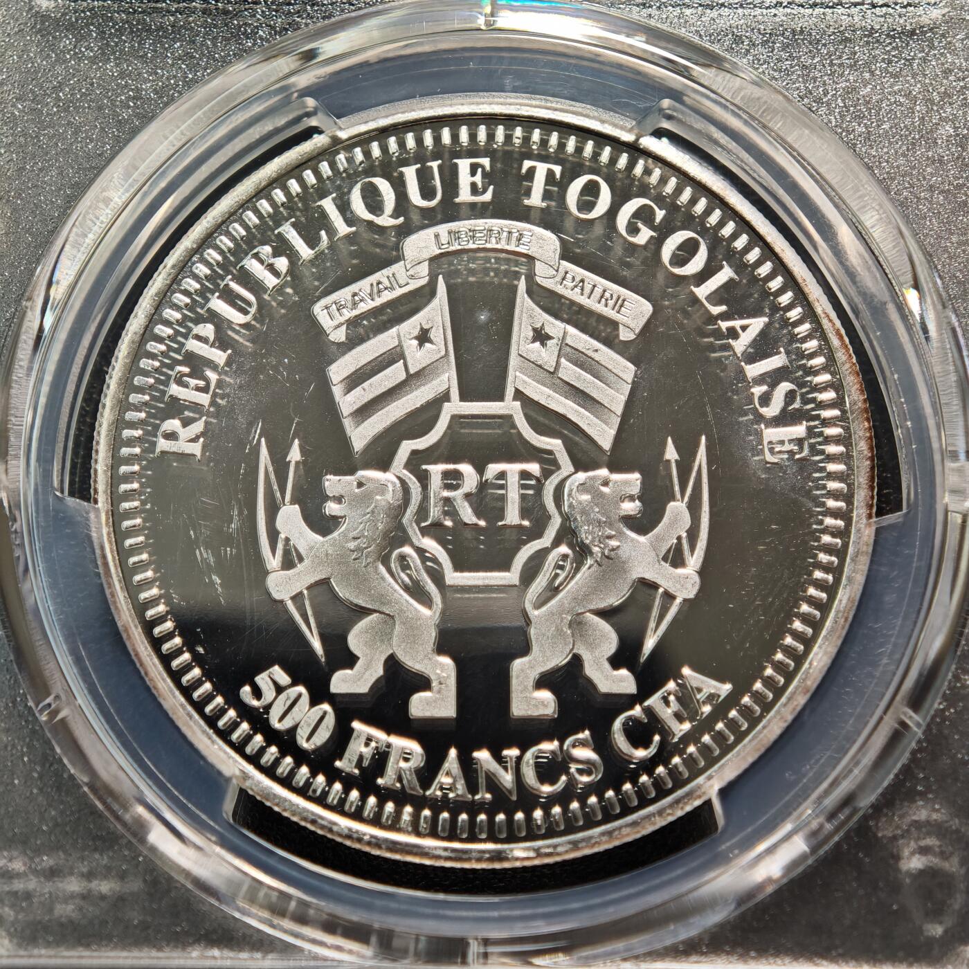 【德藏】世界币章拍卖第165期（拍品征集中~欢迎藏友联系） 2013年 多哥本笃十六世教皇500法郎纪念精制银币 PCGS PR66DCAM