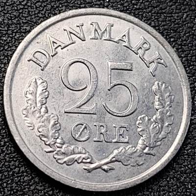 泉币菌-第188场- 迎 情人节专场 本场拍品多 请提前出价（本周五和之前拍的 2月14日发货） - 原光美品 丹麦1966年25欧尔 铜镍 23mm 