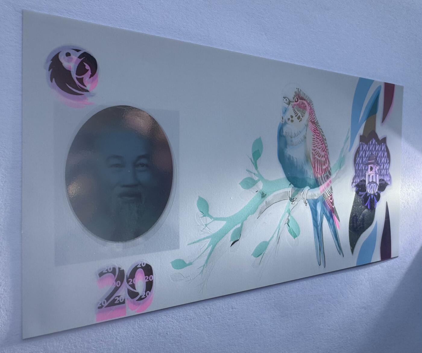 2026第3场（总第230期）：精品测试钞、外钞综合场 越南Q&T 最新PolySecure®Shield内置安全特征20面值塑料基材测试钞册装UNC（胡志明、猫头鹰、树枝）