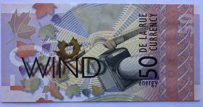 2026第3场（总第230期）：精品测试钞、外钞综合场 - WIND字样/金色Spark油墨 德纳罗DLR “能源系列～风能”50面额测试钞UNC