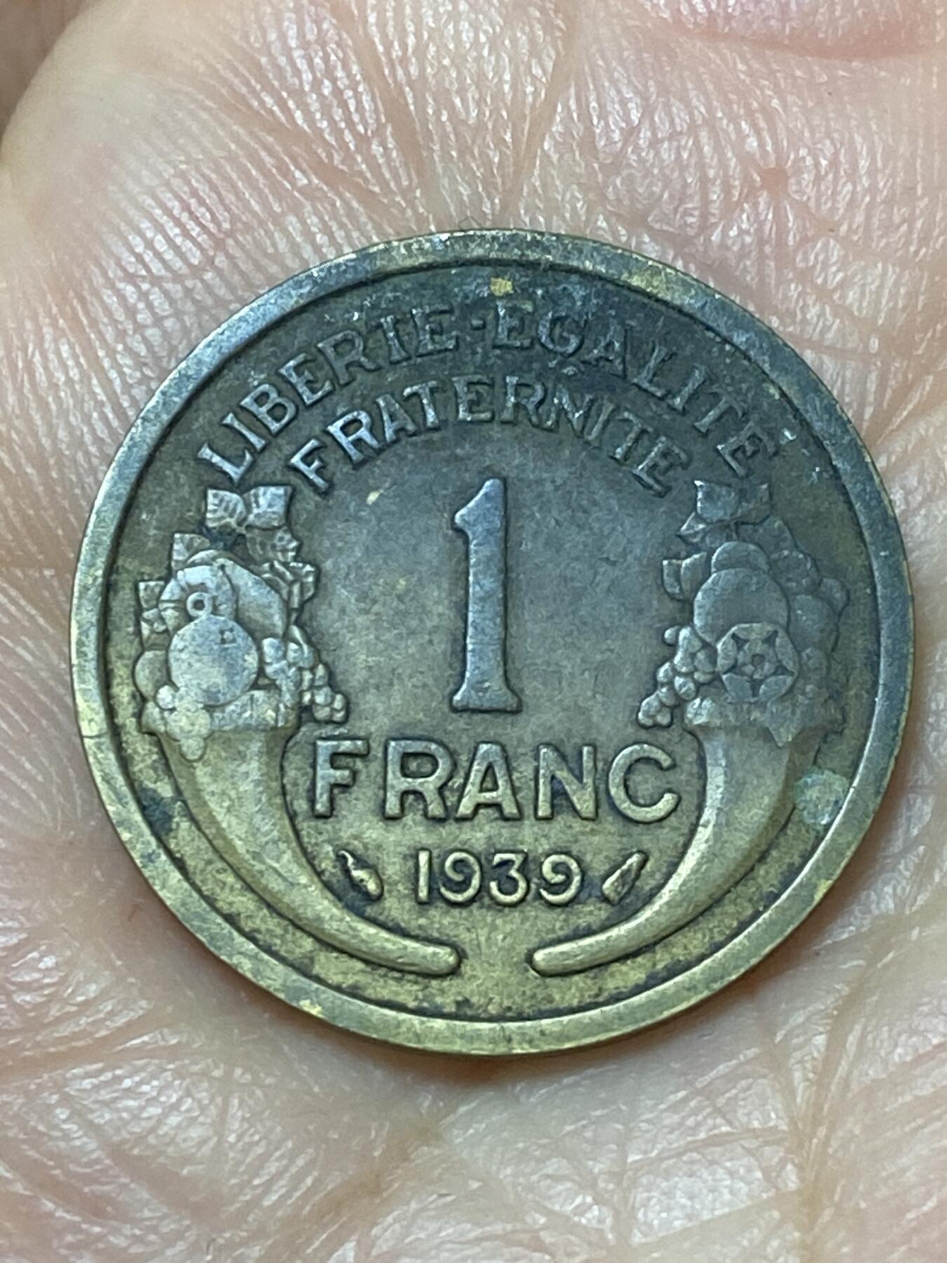 2026年第二十二场(总第一百九十一场）外国好品散币场(免佣金) 法兰西第三共和国1939年1法郎