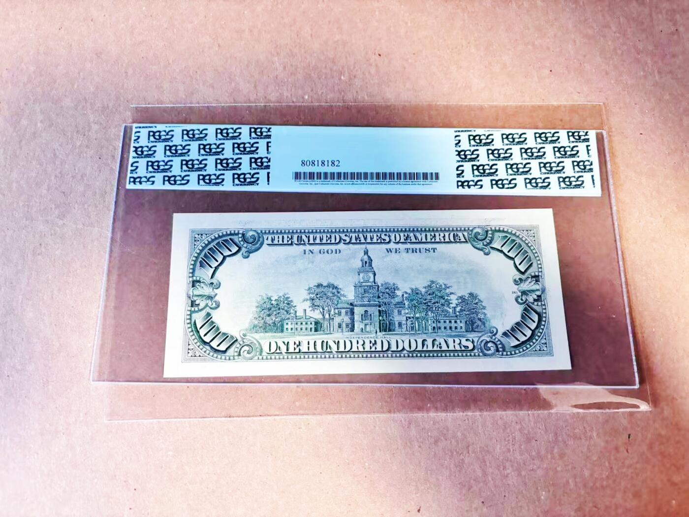 【Blue Auction】世界纸币精拍第786期——18级TOP拍卖/信誉/品质/专业/高效💫(年前收官场） 【补号 少见圣路易斯版】美国 1993年100美金 PCGS67EPQ 高分