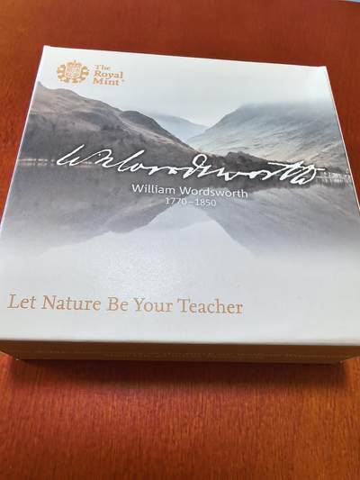 长老汇蛇年精选第一百场拍卖 -  2020英国湖畔诗人华兹华绥5英镑精制银币，28.28克925银，盒证全，3000枚
