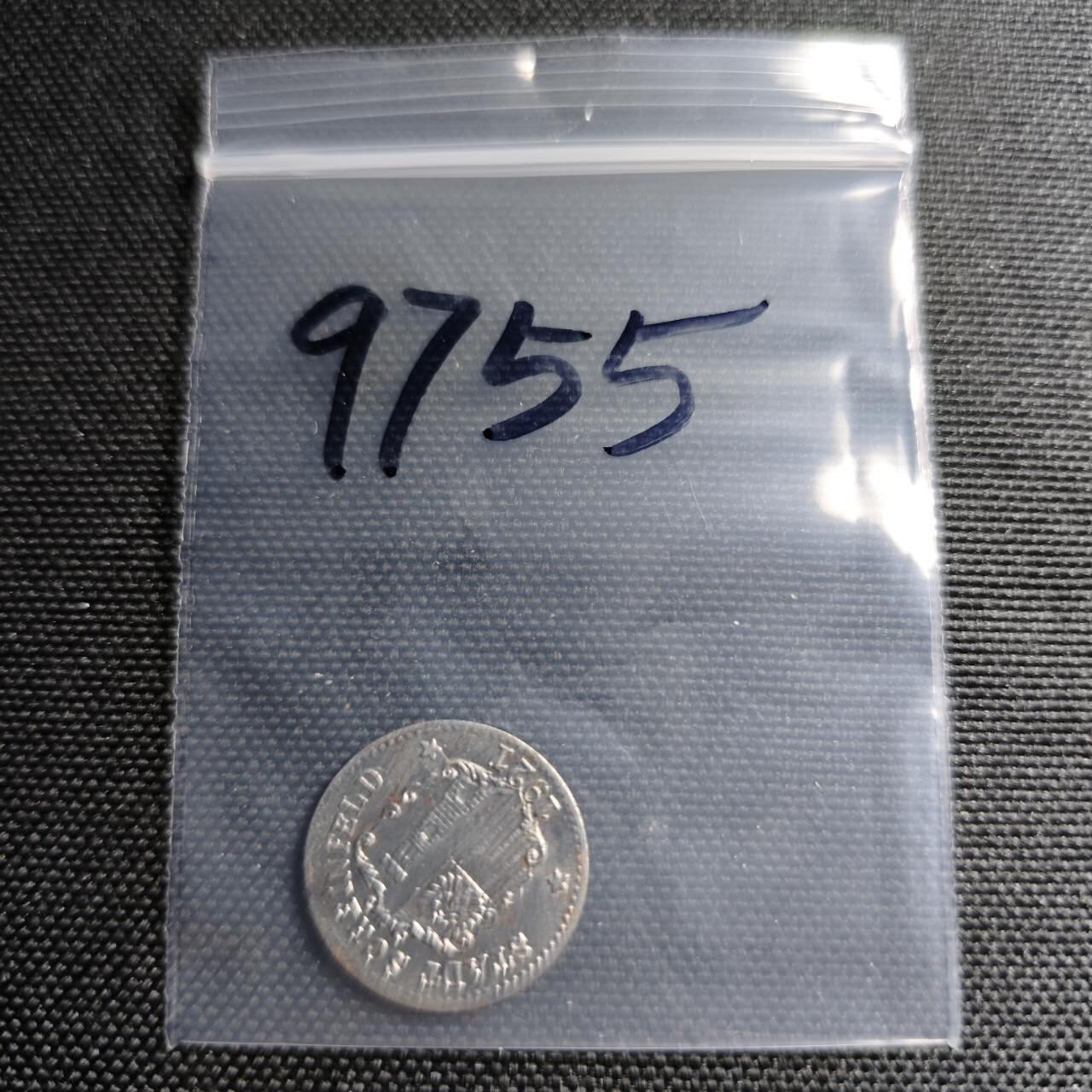 KK钱币收藏小铺  第397期 百期特怕（四拍之一） 2月预留时间 周末发货 1921 德紧巴伐利亚州沙因费尔德市 5芬尼铁币 