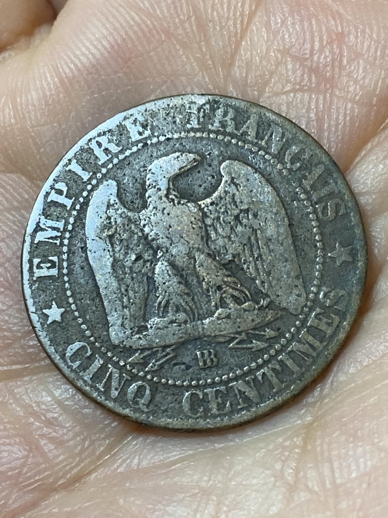 2026年第二十三场(总第一百九十二场）外国好品散币场(年后发货) 法兰西第二帝国1864年5生丁(拿破仑三世第二版，BB标斯特拉斯堡造)