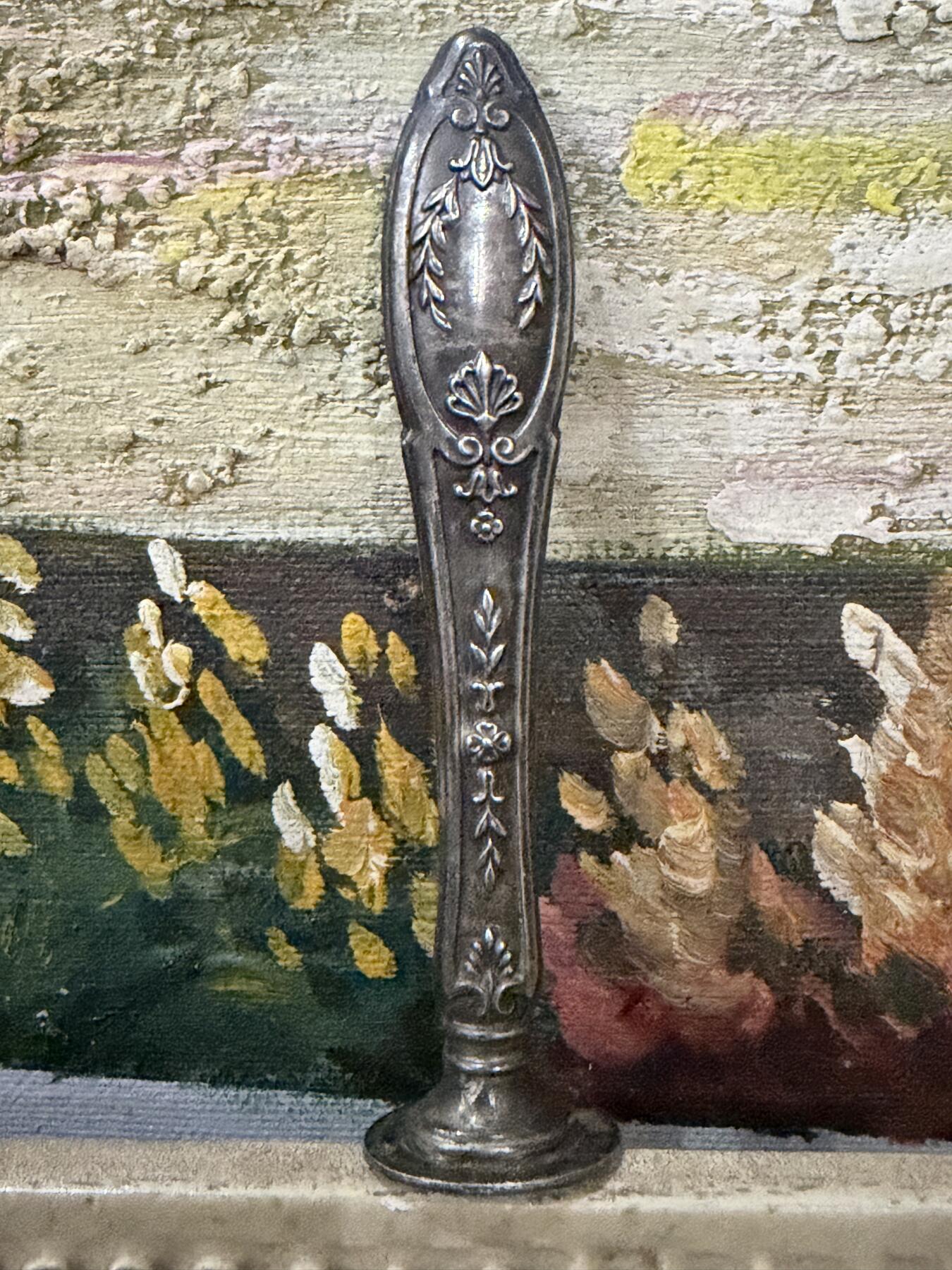 海外回流春节精品专场（一） 法国回流纯银火漆印章一枚（8.8cm，11.8g）