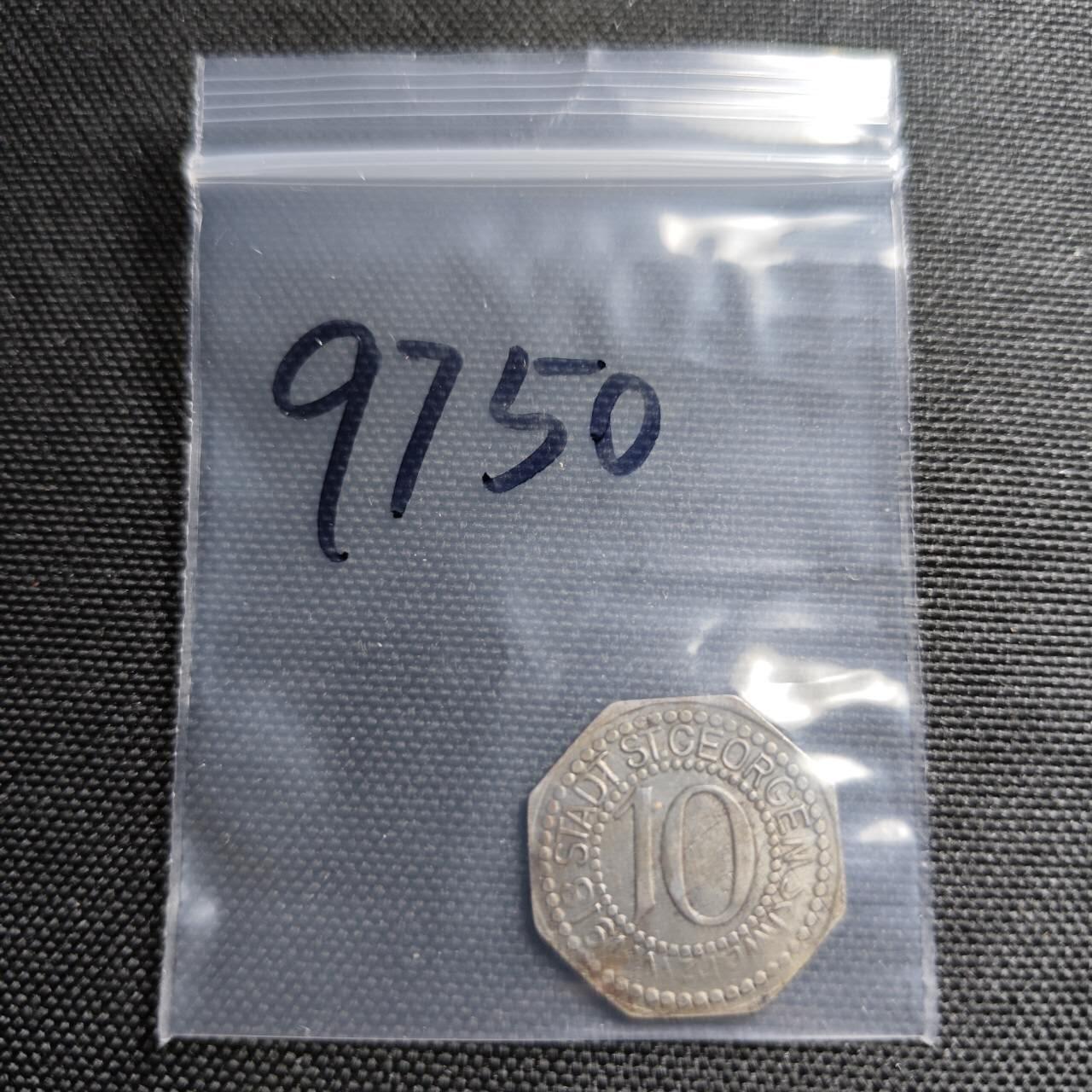 KK钱币收藏小铺  第397期 百期特怕（四拍之一） 2月预留时间 周末发货 1918 德紧圣乔治伊姆施瓦茨瓦尔德  10芬尼铁币